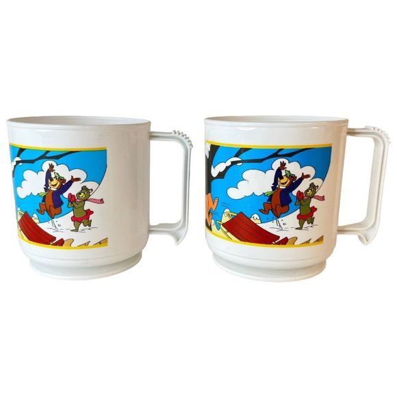 1993 Arbys Yogi Bear Promo Plastic Mug Cup Cindy Boo Boo Ranger Smith Set Of 3 - Picture 5 of 13